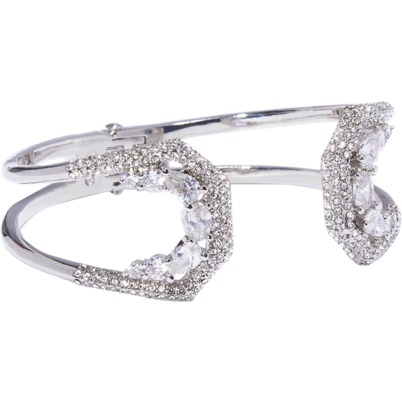 Vince Camuto Silvertone Hinge Cuff Bracelet - Picture 2 of 4